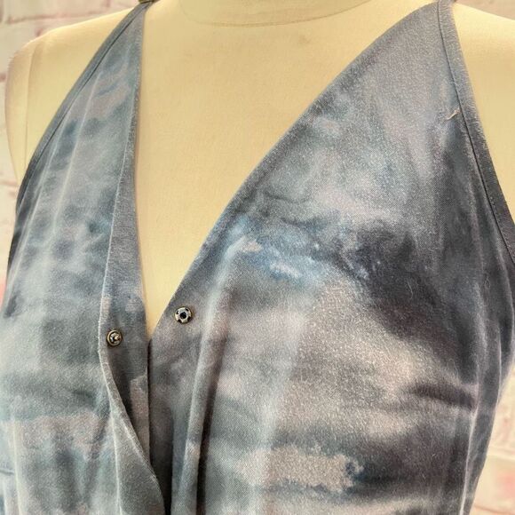 YFB Navy Tie Dye Casual Slim Fit Jumpsuit With Pockets size small - Picture 9 of 13